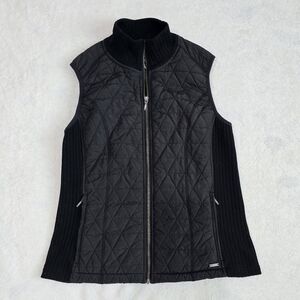 Womens Prana Vest Breathe Black Quilted Full Zip Sherpa Lined Hiking Size Medium